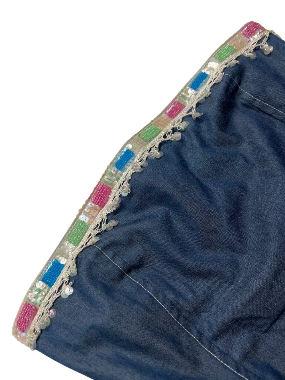 Vintage Strapless Denim Maxi Dress By In Love Paris - Picture 7 of 13